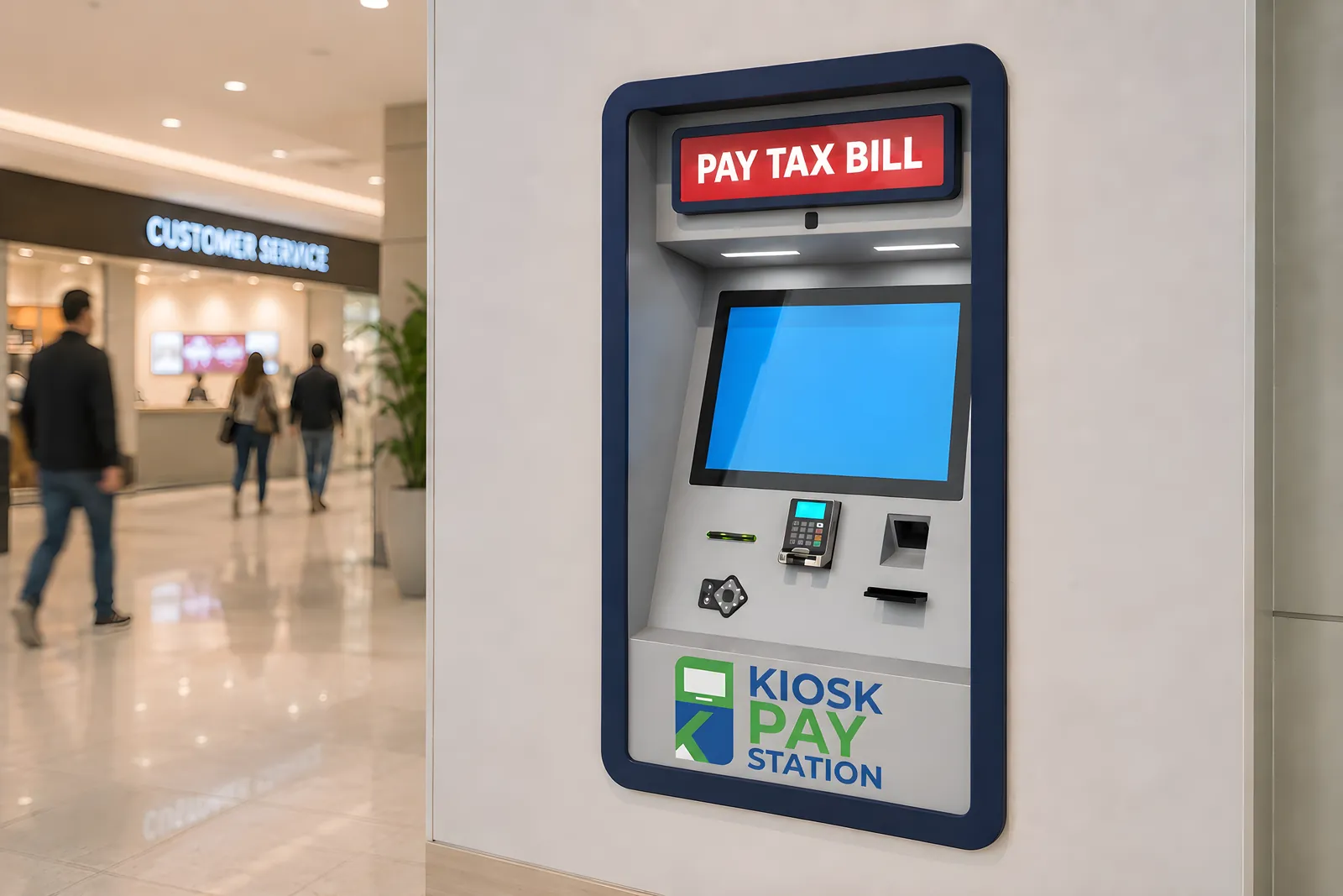 Kiosk Pay Station In-Wall payment kiosk recessed into a wall